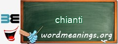 WordMeaning blackboard for chianti